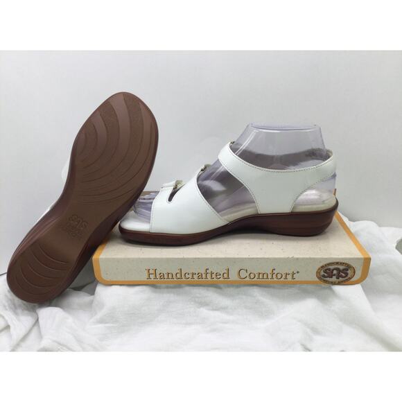 SAS Tabby White Strappy Slingback Leather Sandal Womens 6.5M - Picture 10 of 12